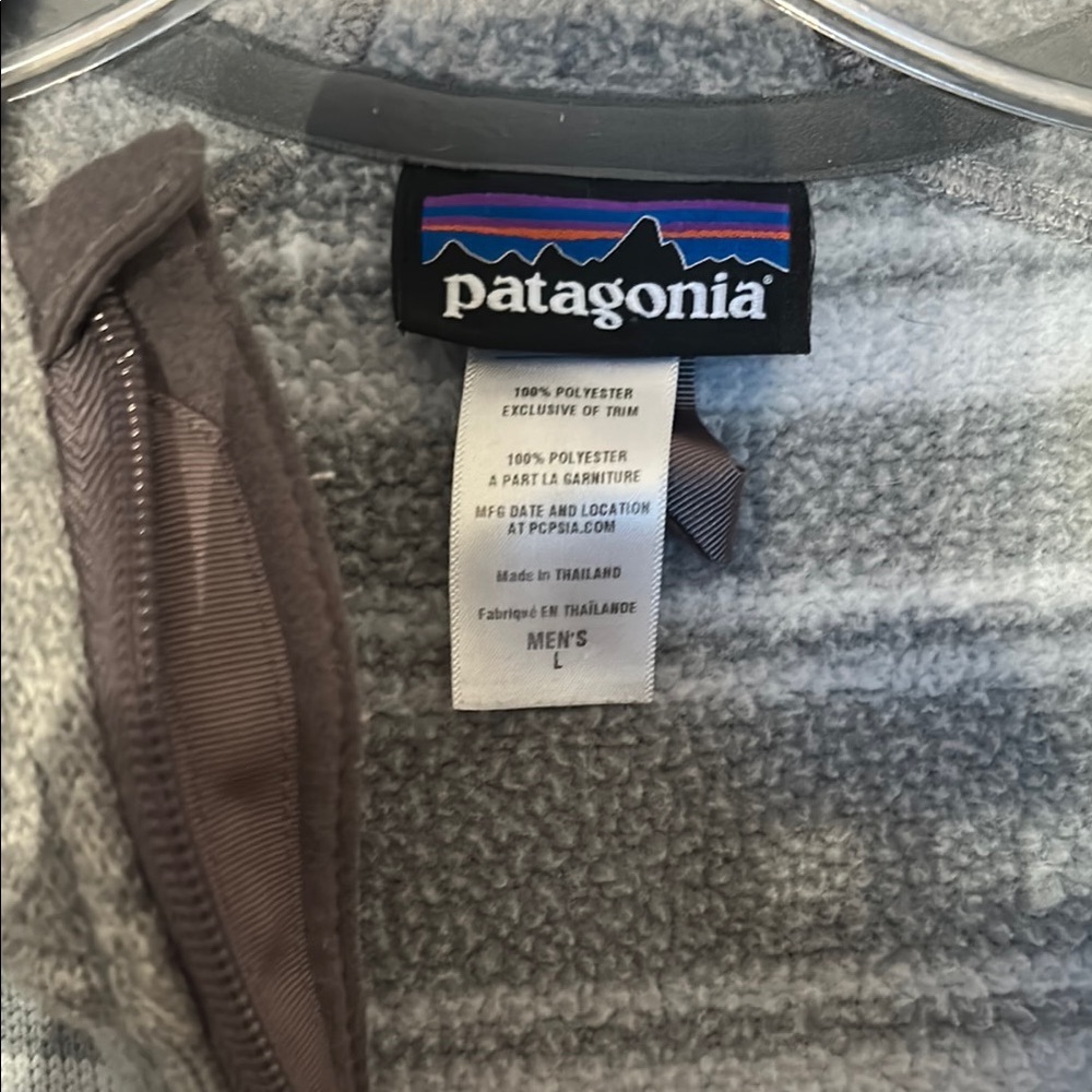 Patagonia Gray Striped Men's Sweater - Picture 3 of 6